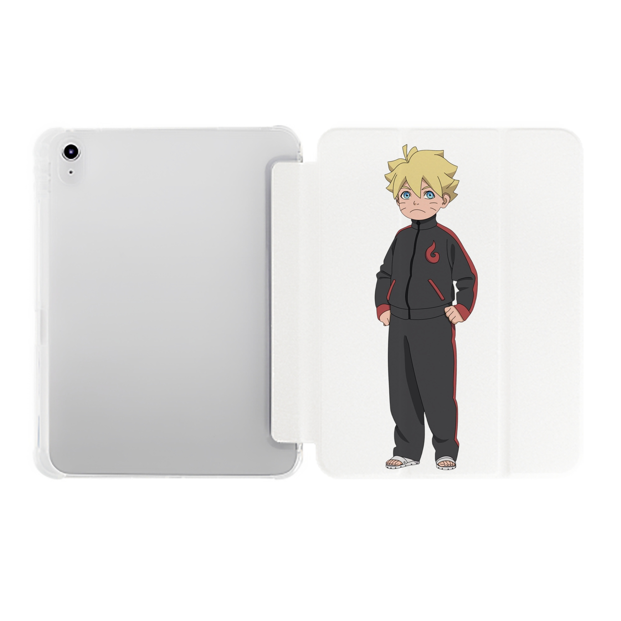 （画像用） NARUTO -ナルト- うずまき ボルト Uzumaki Boruto IPad ケース ペン収納付き 三つ折りスタンド PUレザー×シリコン 対応機種9.5/10.5/10.9インチ